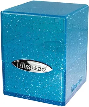 Ultra Pro - Frosted Cube Storage Box for Over 100 Trading Cards (Glitter Blue) - Protect your playing cards, sports cards or trading cards in a stylish glitter box