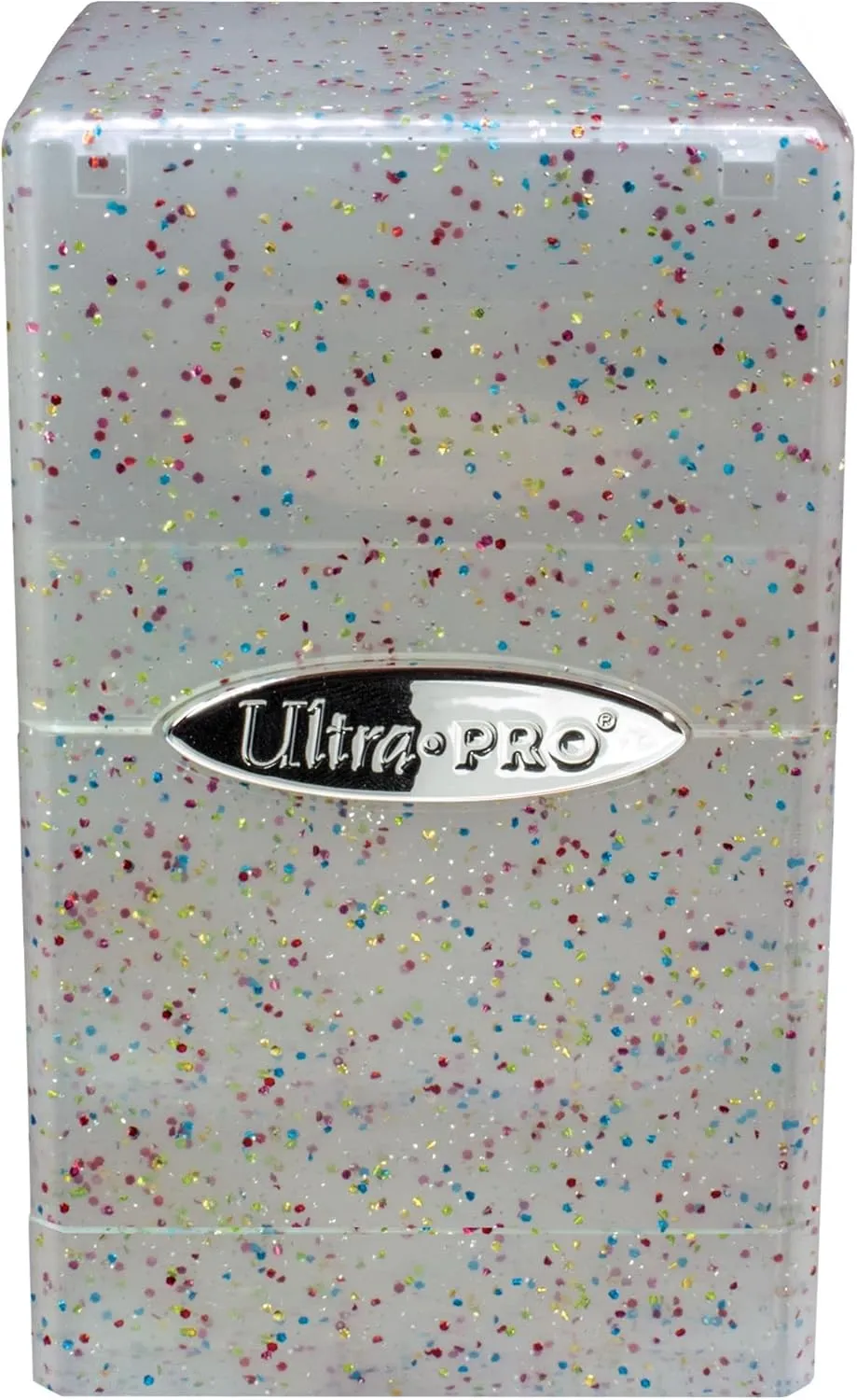 Ultra Pro - Satin Tower 100  Card Deck Box (Glitter Crystal) - Protect Your Gaming Cards, Sports Cards or Collectible Cards In Stylish Glitter Deck Box, Perfect for Safe Traveling
