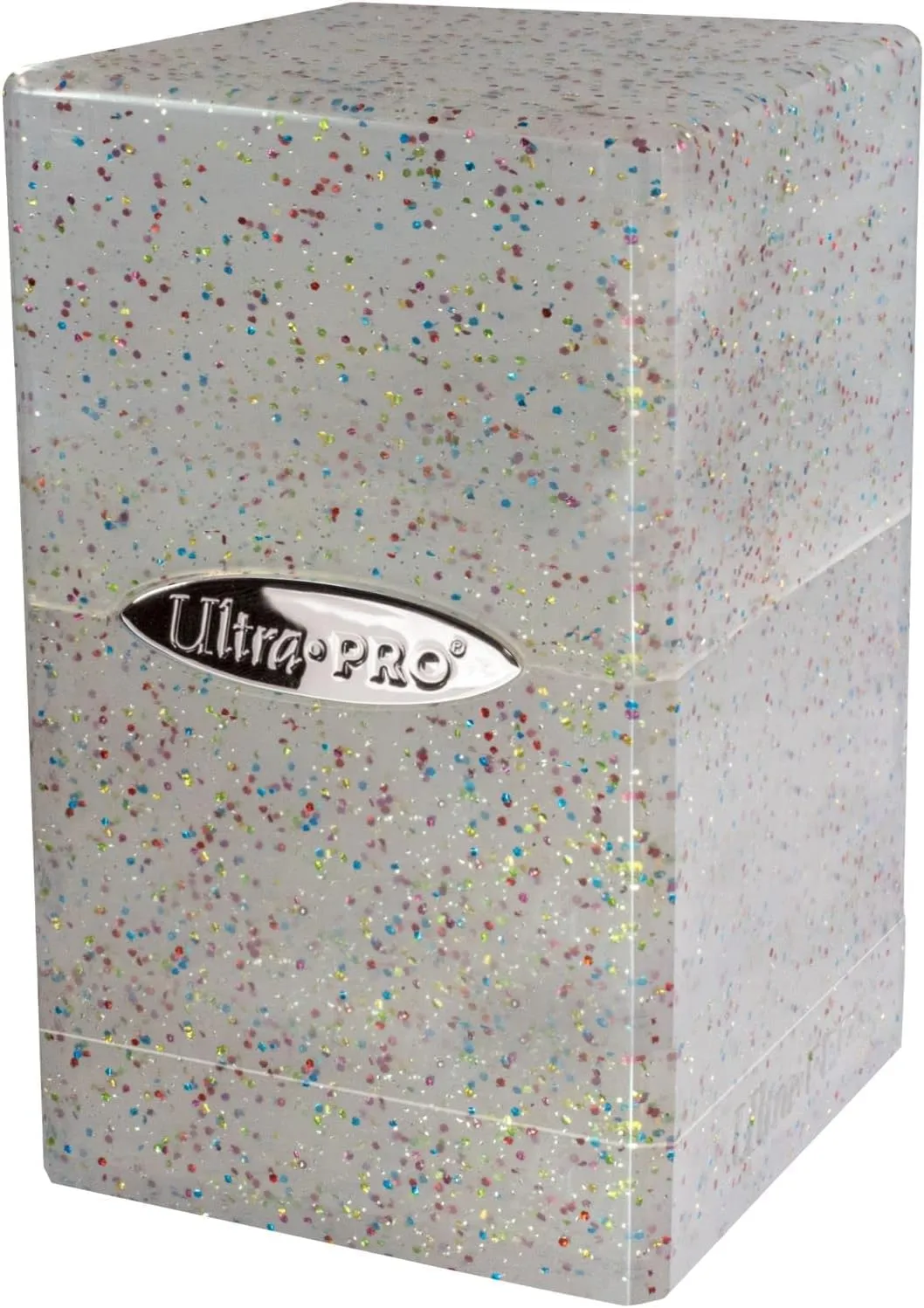 Ultra Pro - Satin Tower 100  Card Deck Box (Glitter Crystal) - Protect Your Gaming Cards, Sports Cards or Collectible Cards In Stylish Glitter Deck Box, Perfect for Safe Traveling