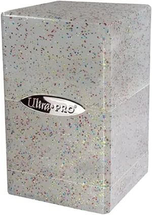 Ultra Pro - Satin Tower 100  Card Deck Box (Glitter Crystal) - Protect Your Gaming Cards, Sports Cards or Collectible Cards In Stylish Glitter Deck Box, Perfect for Safe Traveling