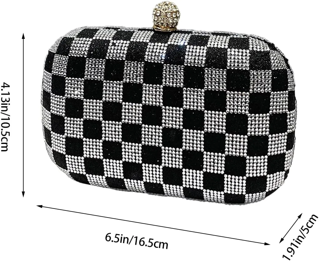 UMREN Women Glitter Clutch Purses Rhinestone Evening Bag Elegant Formal Handbag Crystal Crossboby Bag for Wedding Party