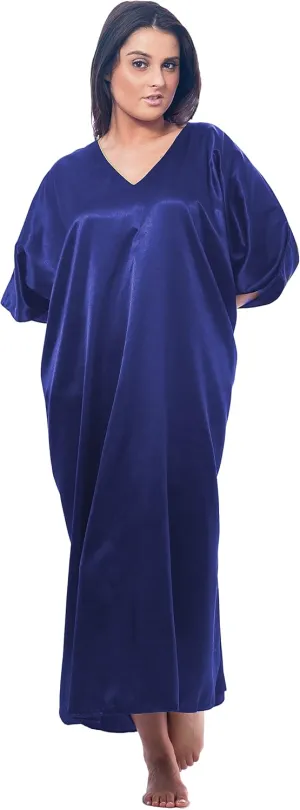 Up2date Fashion Satin Caftans in 5 Solid Colors, One Size Plus, Style#Caf23