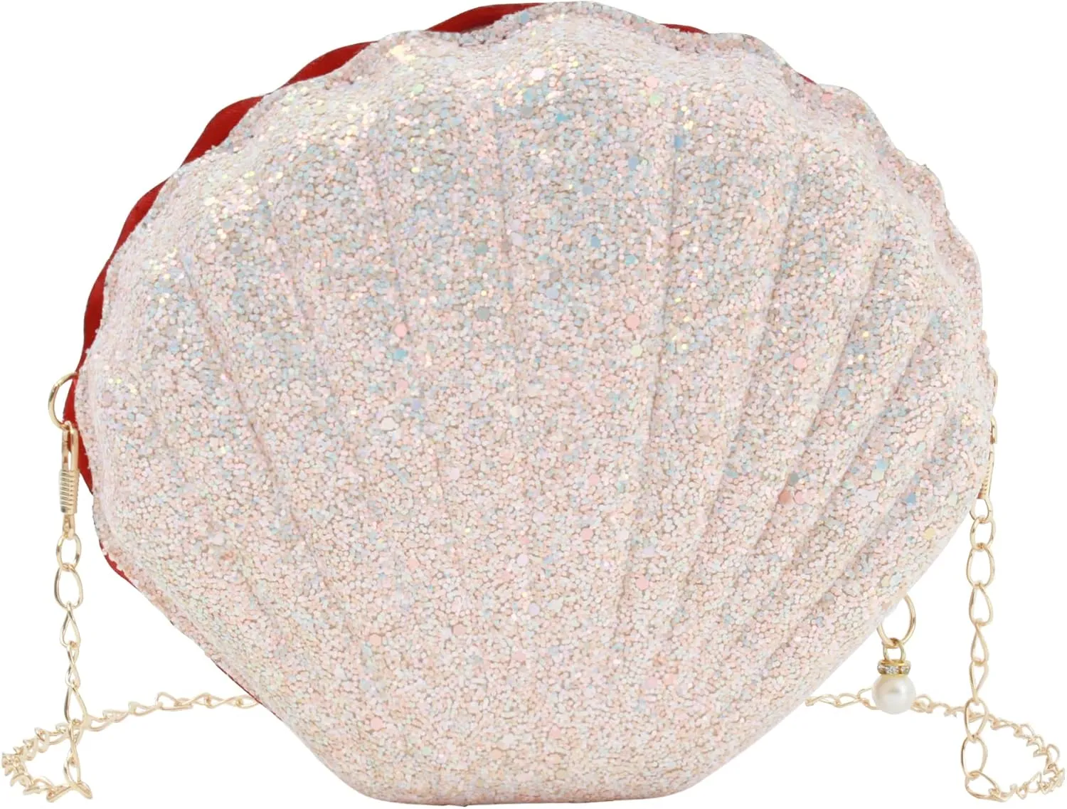 Van Caro Womens Glitter PU Leather Shell Pearl Cross-body Shoulder Bags Purse