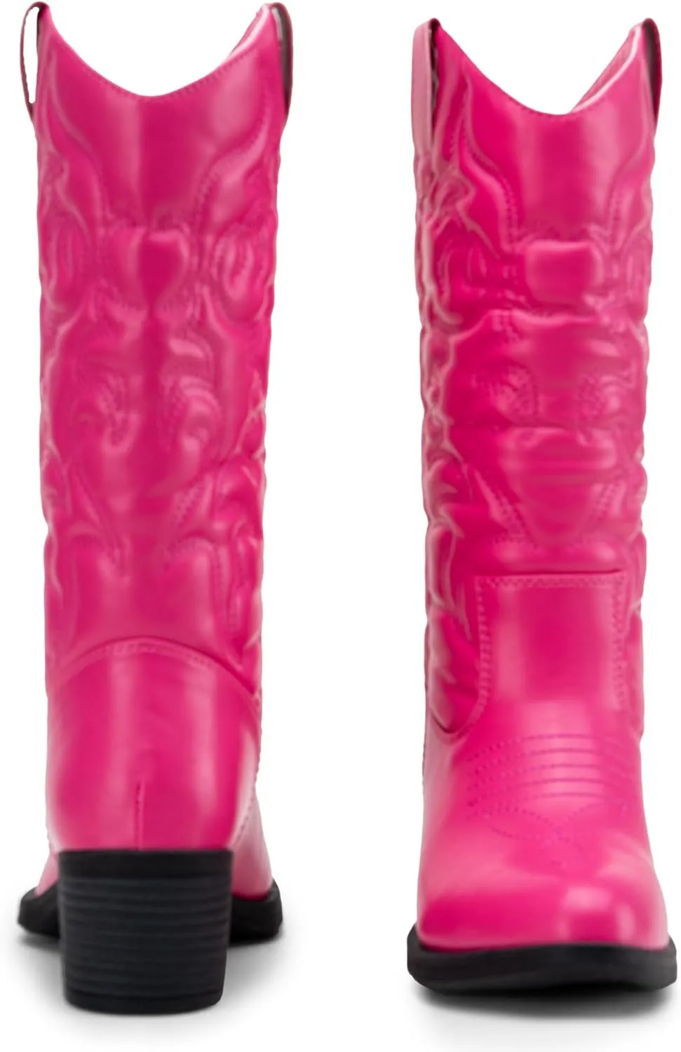 Vepose Women's Cowboy Boots Western Cowgirl Round Toe Mid Calf Boots for Women