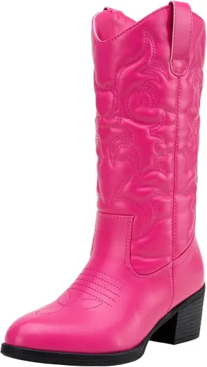 Vepose Women's Cowboy Boots Western Cowgirl Round Toe Mid Calf Boots for Women