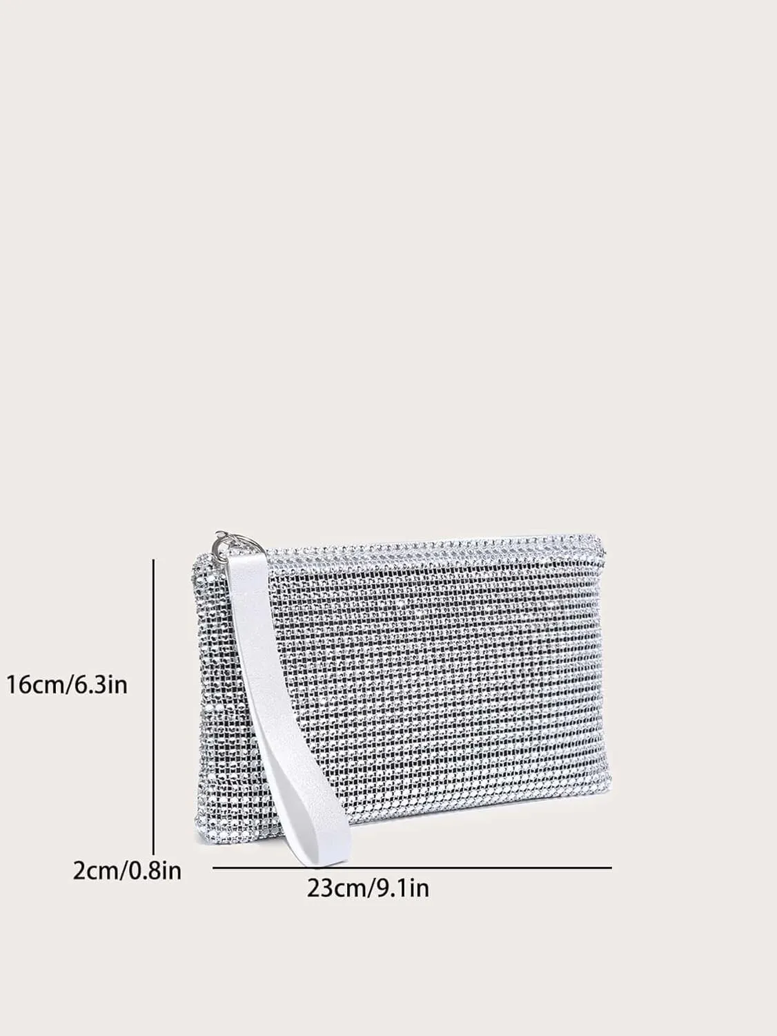 Verdusa Women's Rhinestone Evening Bag Clutch Handbags Glitter Wristlet Purse