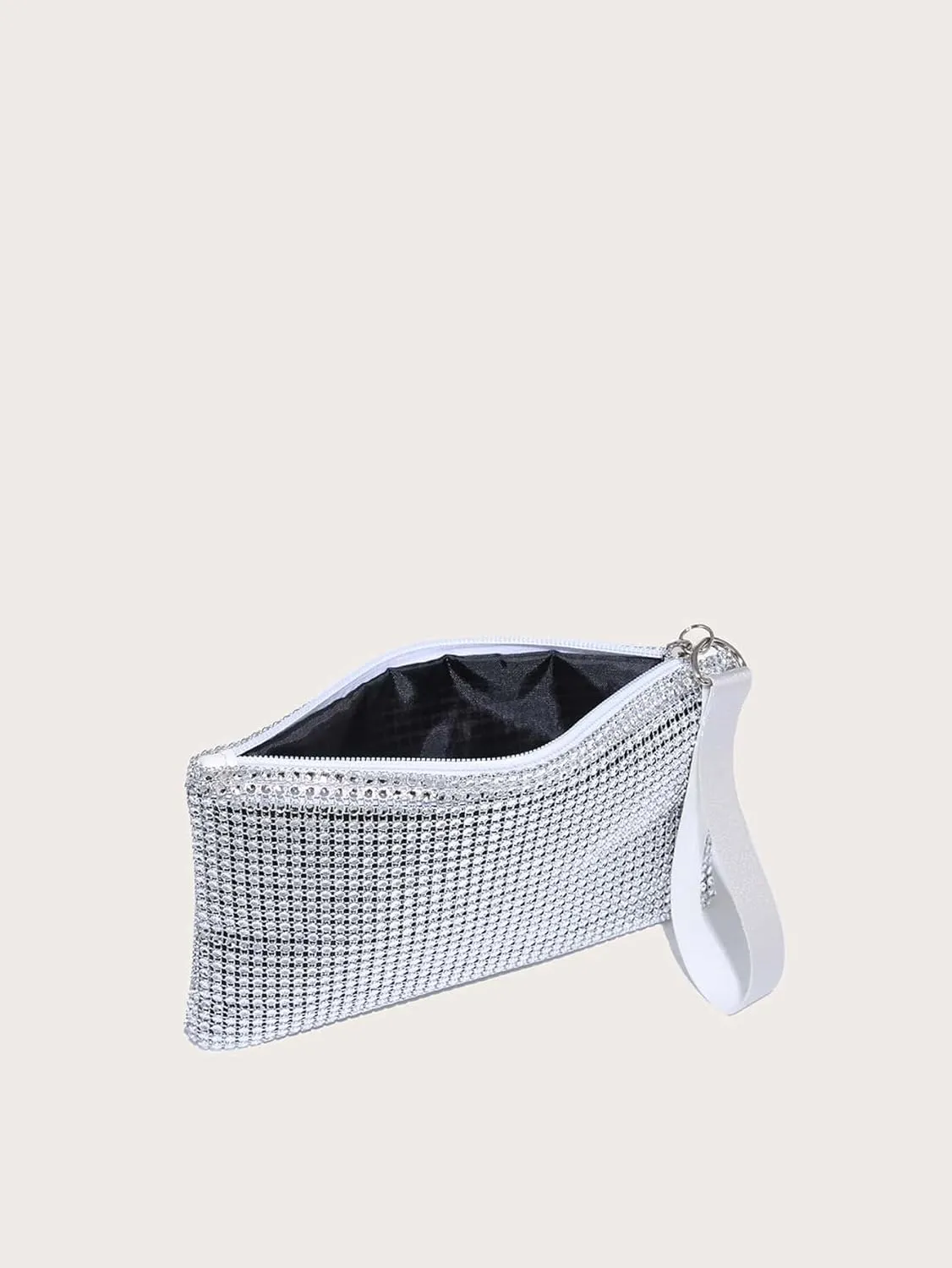 Verdusa Women's Rhinestone Evening Bag Clutch Handbags Glitter Wristlet Purse