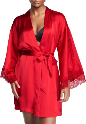 Victoria's Secret Luxe Satin Jacquard Lace Inset Robe, Women's Sleepwear (XS-XXL)