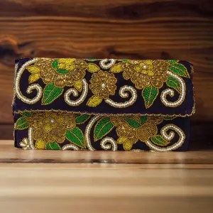 Vintage Gold Petal Clutch