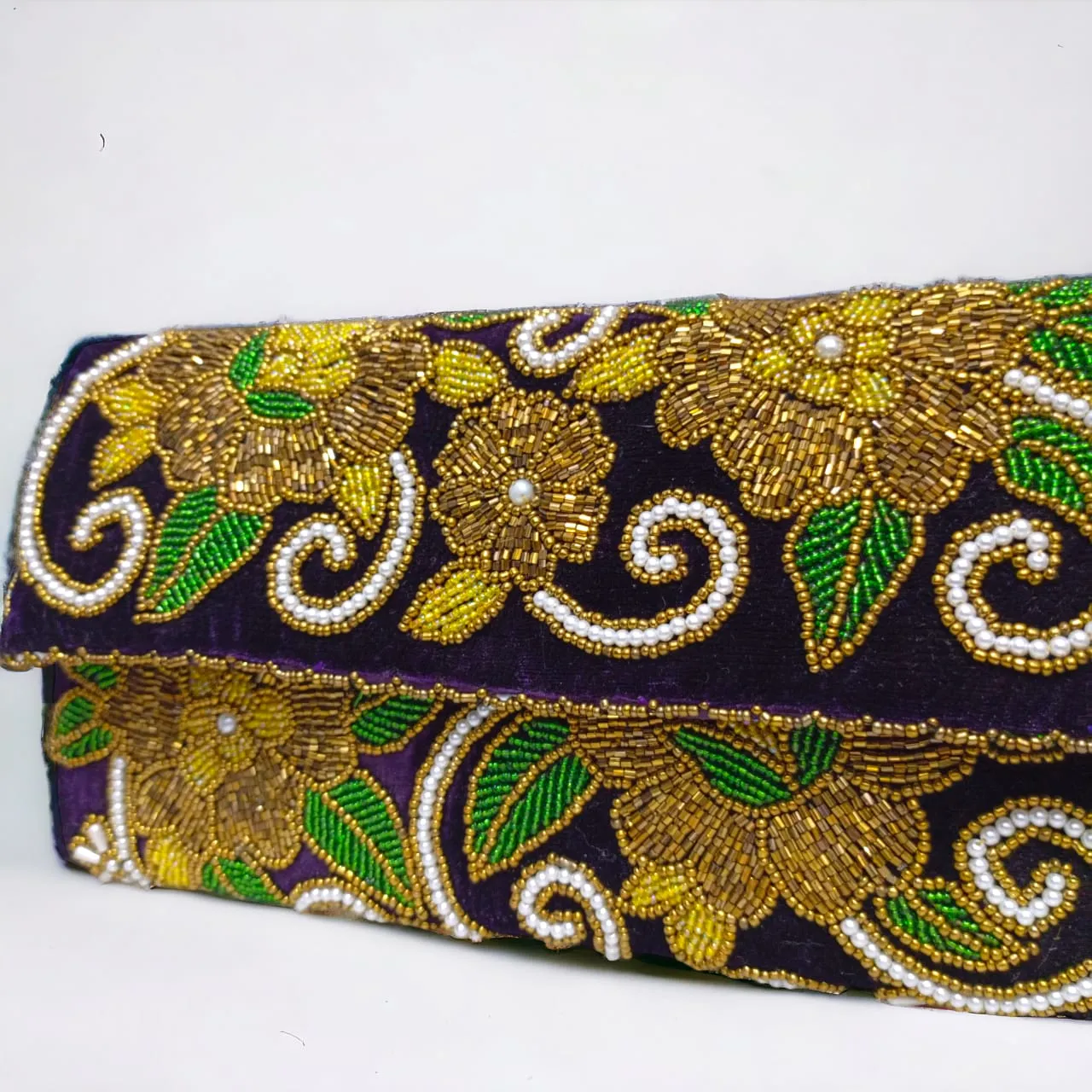 Vintage Gold Petal Clutch