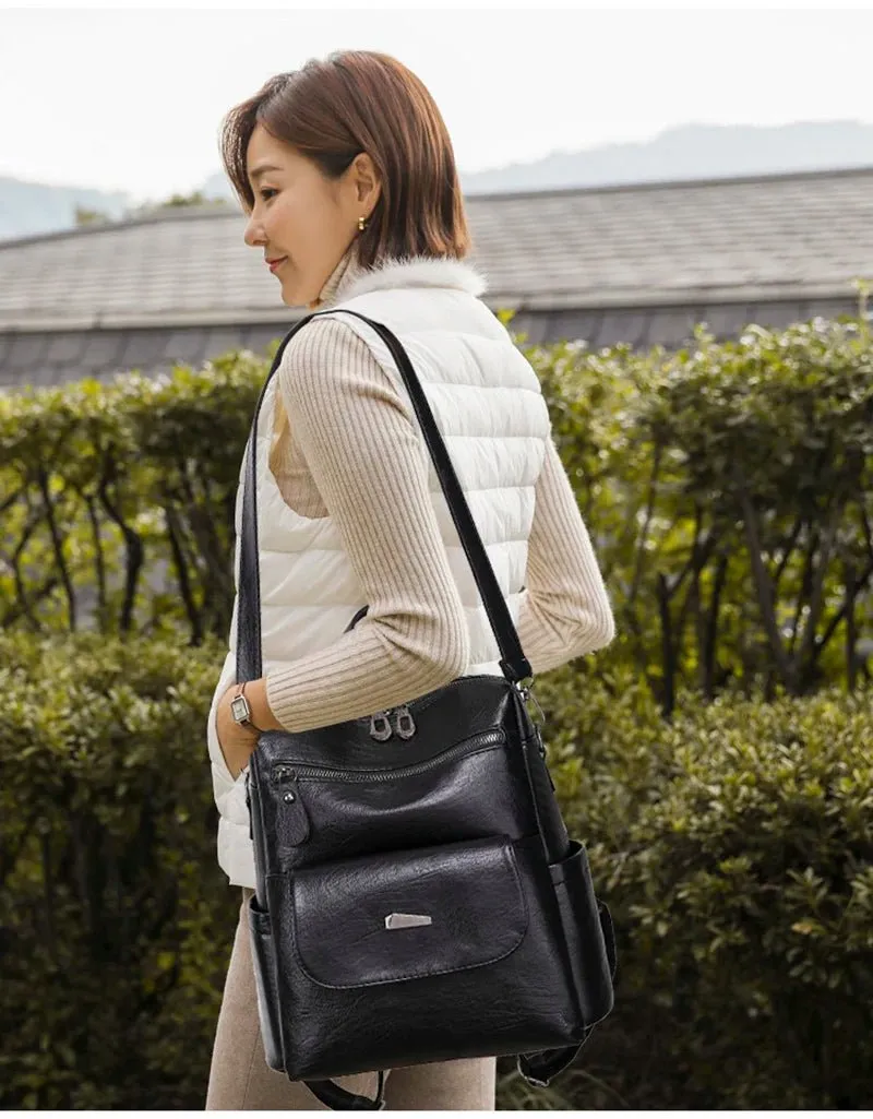 Vintage Women’s Faux Leather Backpack