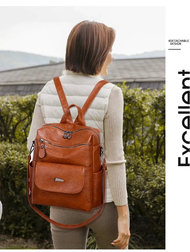 Vintage Women’s Faux Leather Backpack