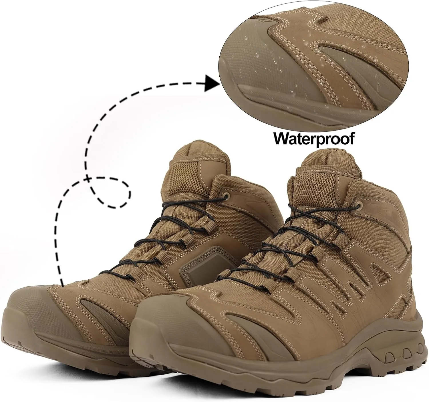 Waterproof Hiking Boots for Men Mid Trekking Shoes Lightweight Backpacking Shoes Mountaineering Outdoor Leather Boots