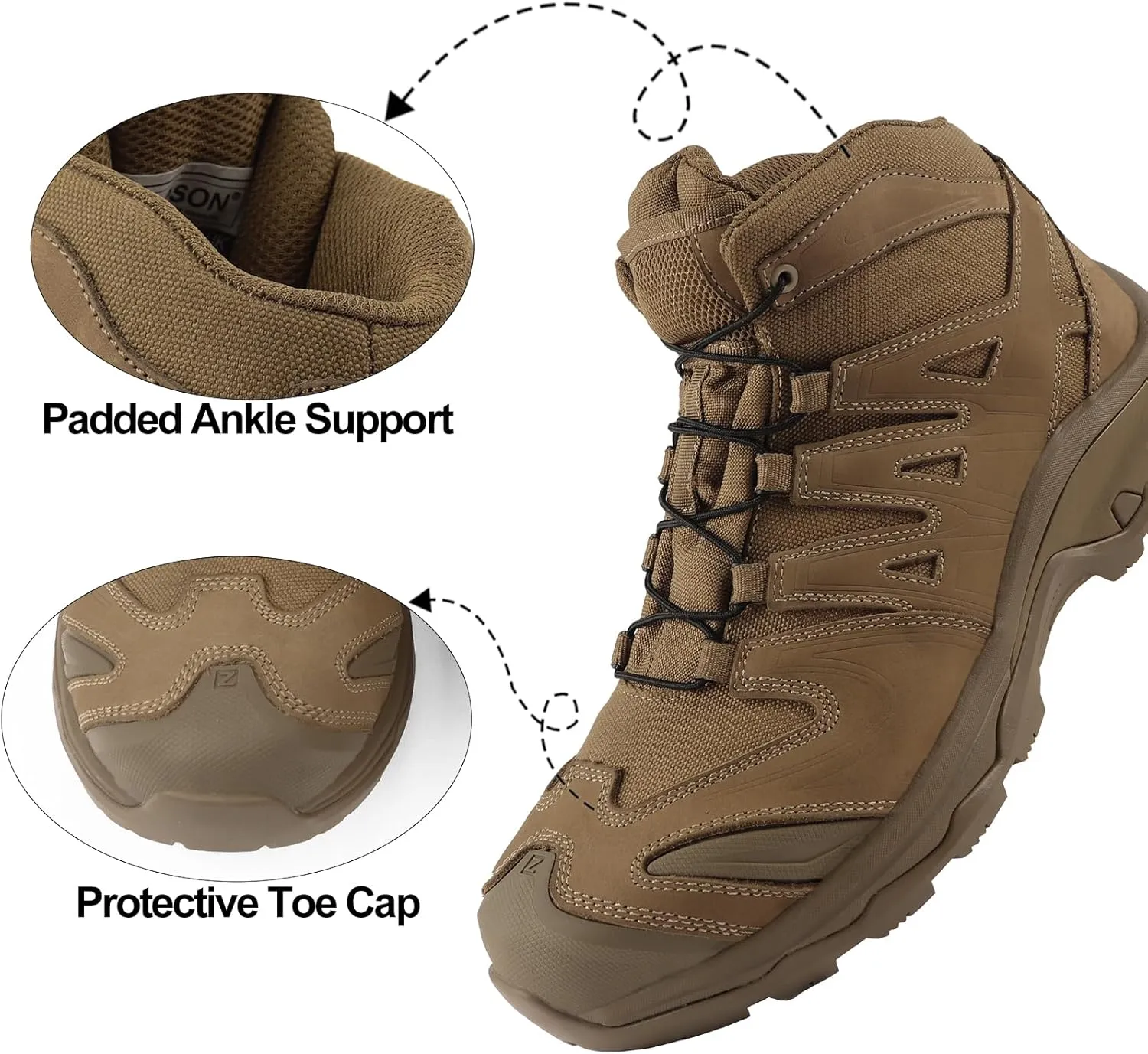 Waterproof Hiking Boots for Men Mid Trekking Shoes Lightweight Backpacking Shoes Mountaineering Outdoor Leather Boots