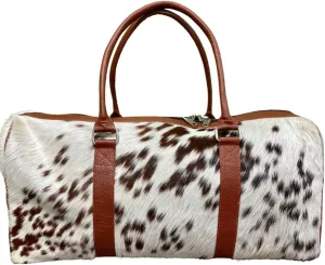 Weekender duffel cowhide leather travel carry on handmade gift outdoor sports gym overnight patchwork bag