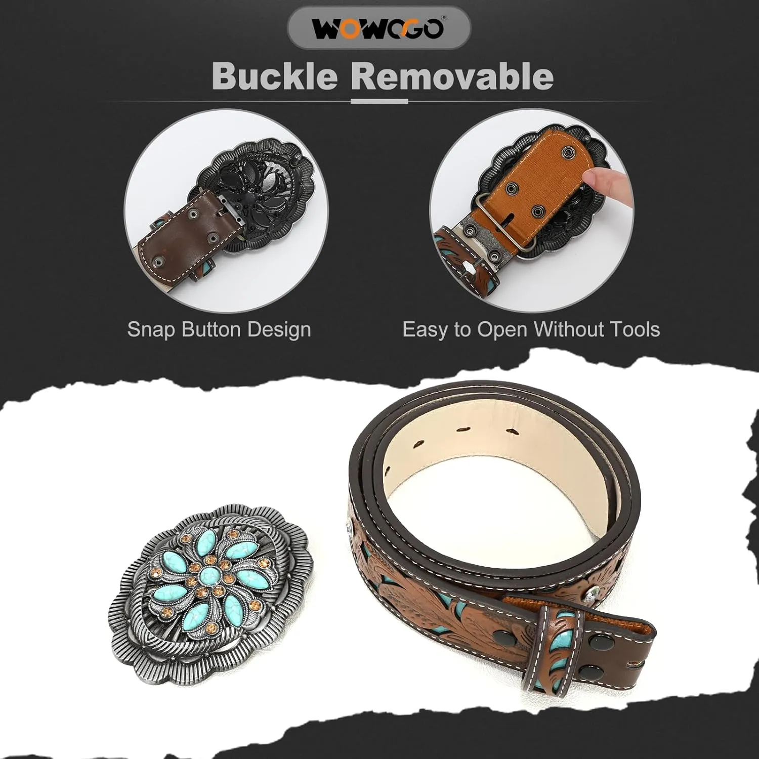 Western Belts for Women Cowgirl Cowboy Country Belt Turquoise Rhinestone Leather Belt Brown Plus Size Belt