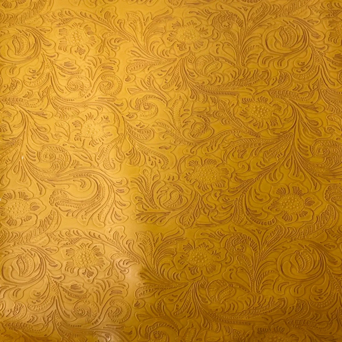 Western Floral PU Faux Leather Vinyl Fabric