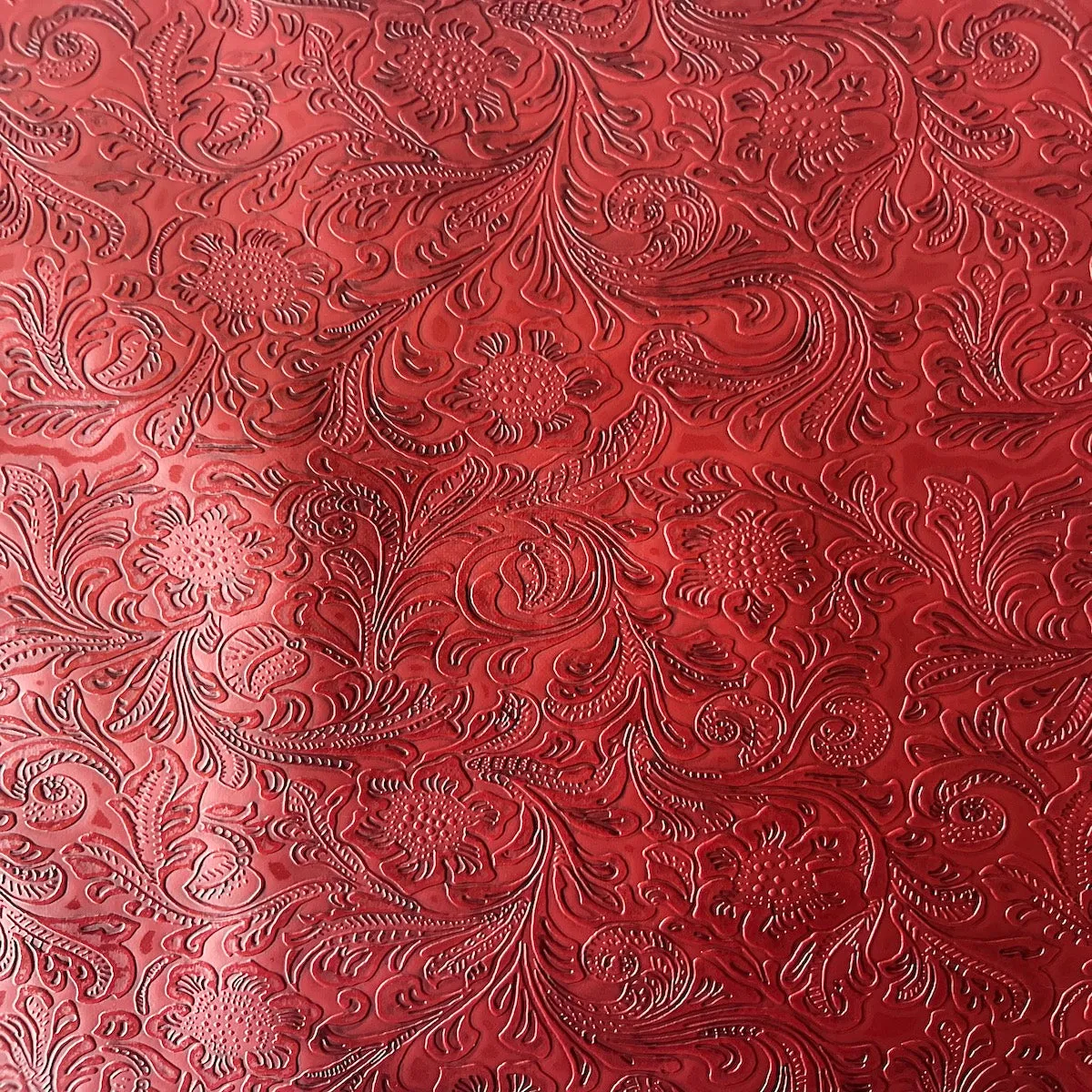 Western Floral PU Faux Leather Vinyl Fabric