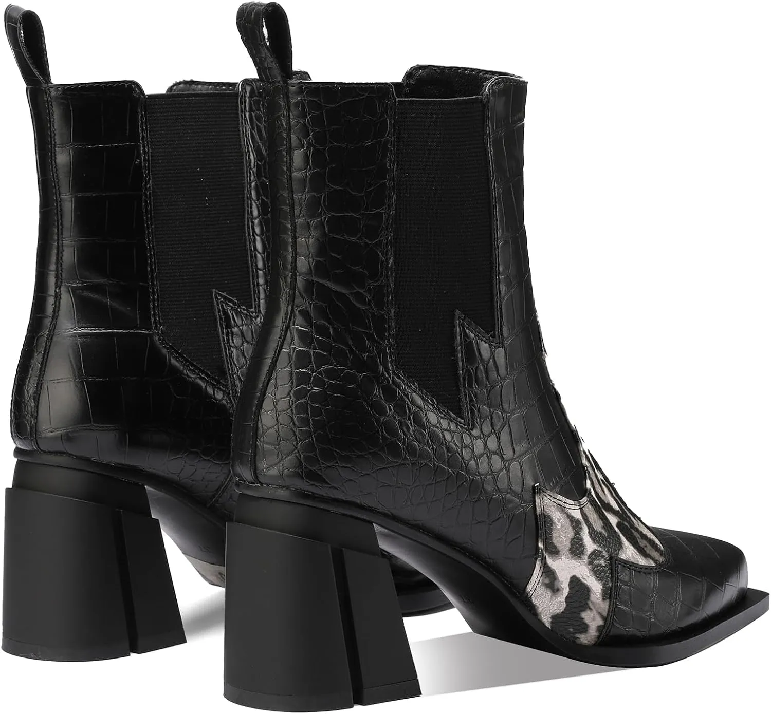 Western Gladiator Boots For Women Winter Ankle Extra Wide Calf Booties Botas Para Mujer Chelsea Leather Chunky Block Dress Combat Warm Lined Cowboy Cowgirl Ladies High Heels