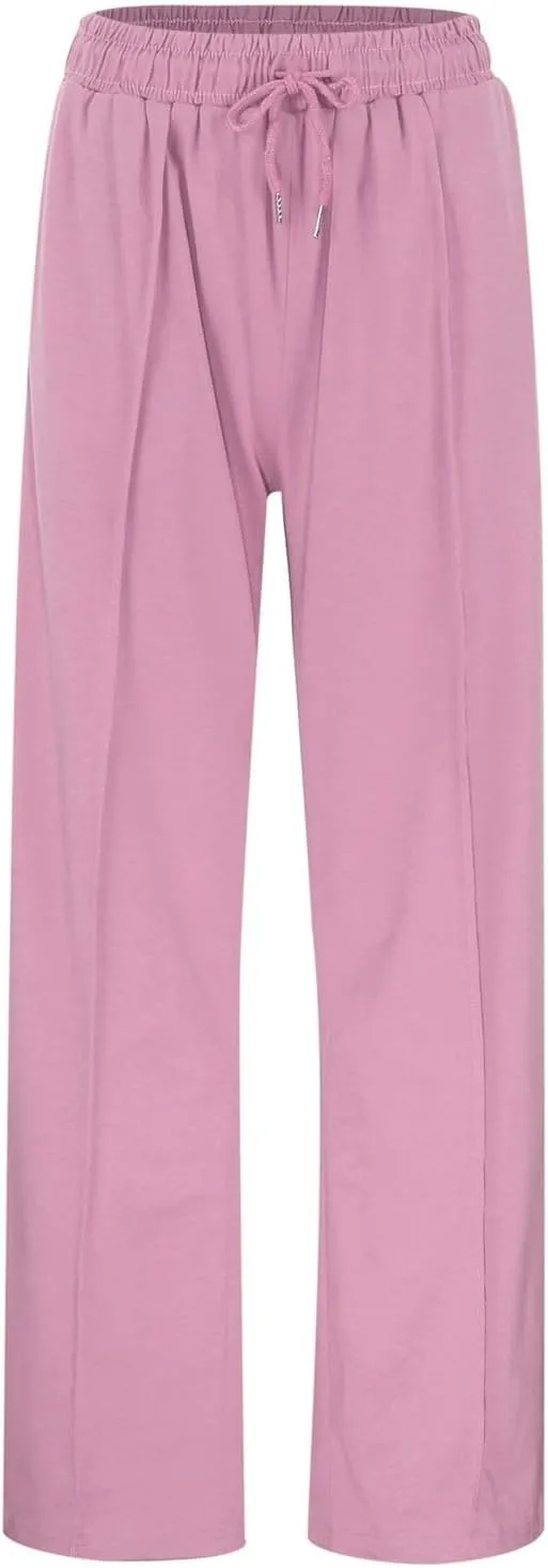 Wide Leg Sweatpants Women High Waist Drawstring Loose Lounge Sweat Pants with Pockets