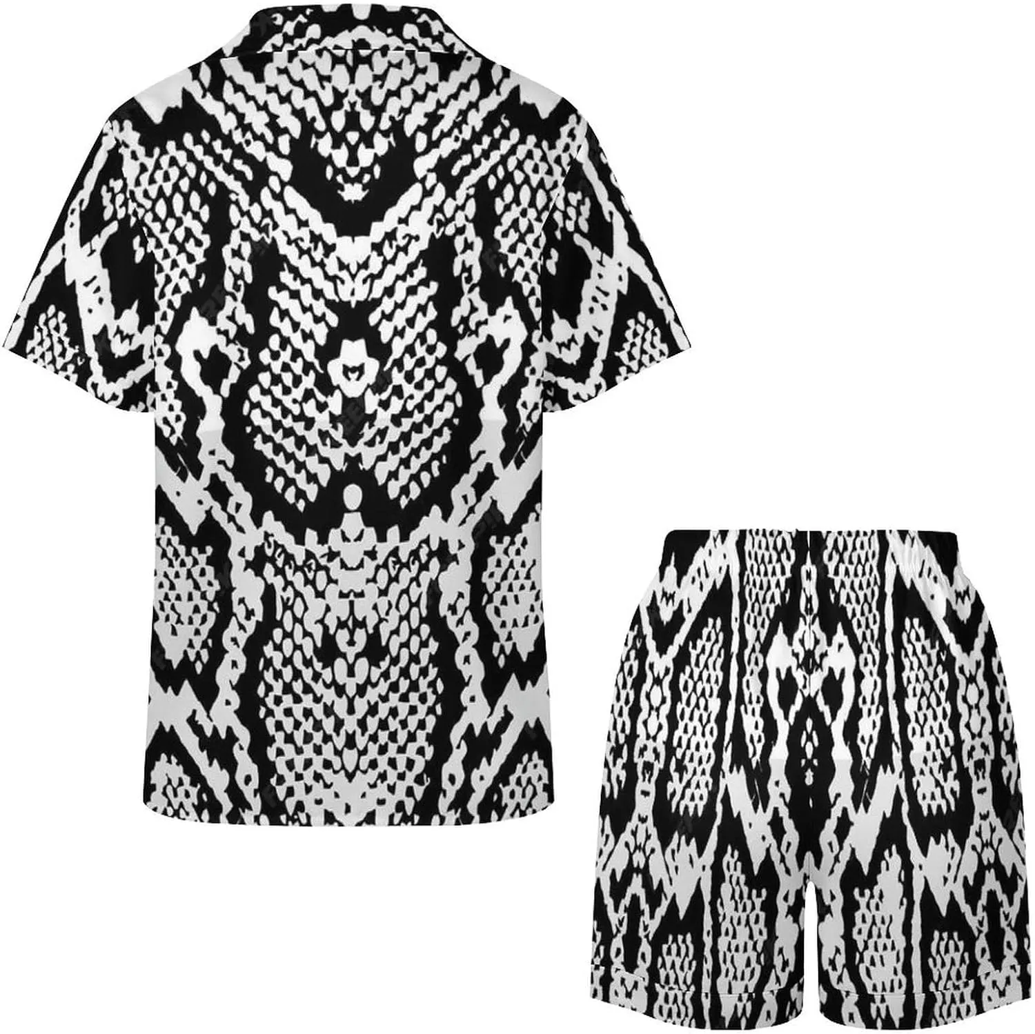 Women 2-Piece Silky Sleepwear Shorts and Button Down Short Sleeve Top