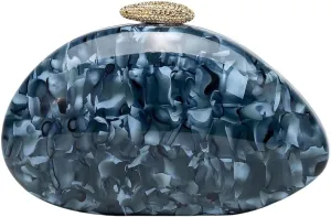 Women Acrylic Clutch for Women Evening HandBag Lipstick Bag for Wedding Party Prom Cocktail Semi-Round Design