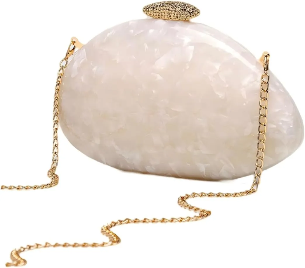 Women Acrylic Clutch for Women Evening HandBag Lipstick Bag for Wedding Party Prom Cocktail Semi-Round Design