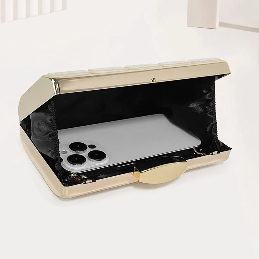 Women Acrylic Clutch Handbag Luxury Shoulder bags Evening Purse with Detachable Chain for Wedding Prom Party