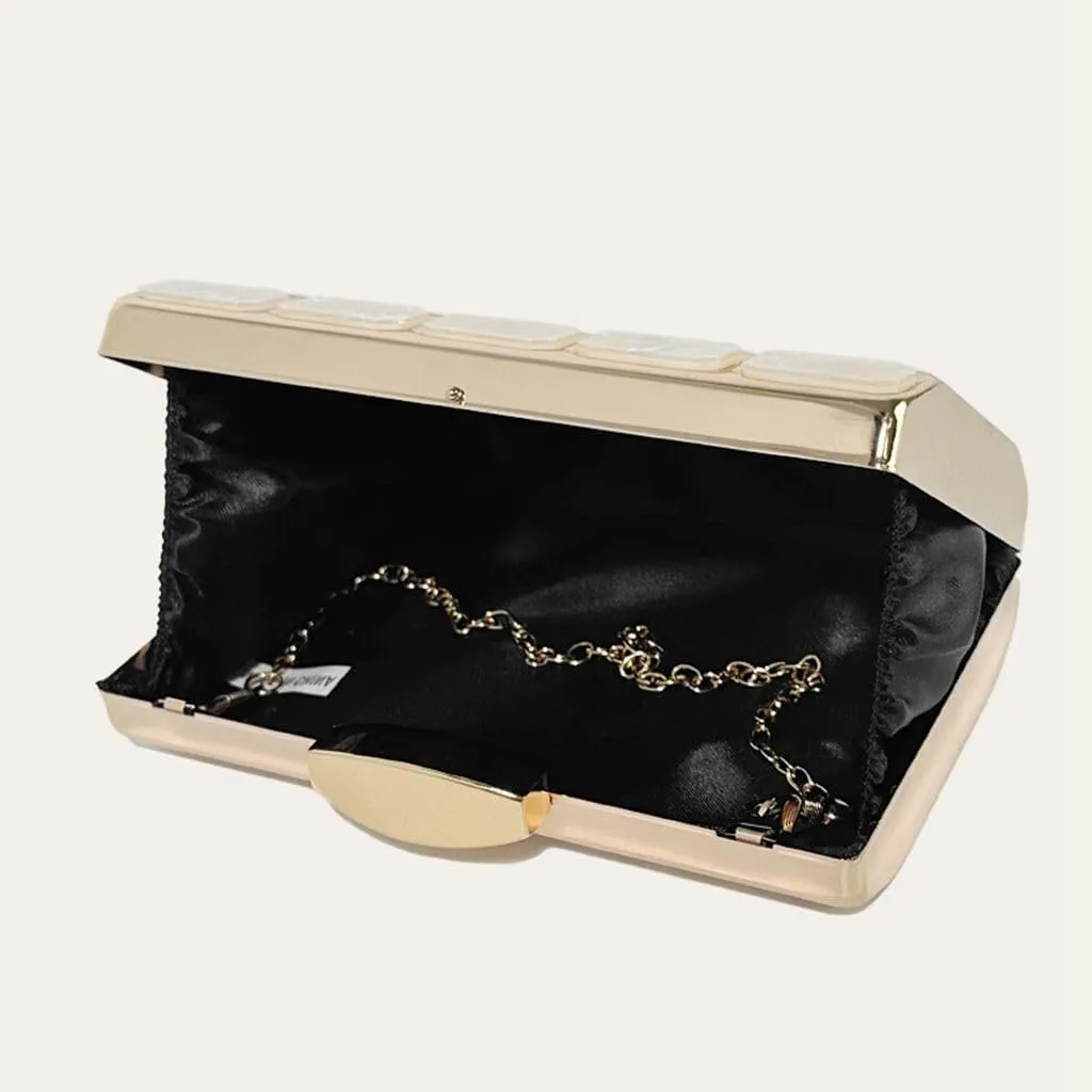 Women Acrylic Clutch Handbag Luxury Shoulder bags Evening Purse with Detachable Chain for Wedding Prom Party