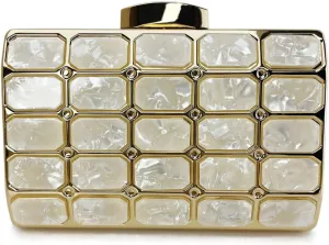 Women Acrylic Clutch Handbag Luxury Shoulder bags Evening Purse with Detachable Chain for Wedding Prom Party