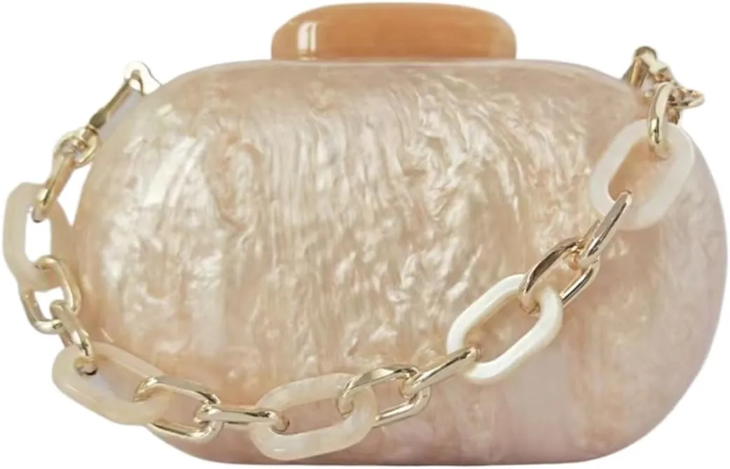 Women Acrylic Clutch Purse Marble Evening Bag Glitter Acrylic Shoulder Handbag Wedding Party Prom Trendy Purse