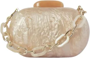 Women Acrylic Clutch Purse Marble Evening Bag Glitter Acrylic Shoulder Handbag Wedding Party Prom Trendy Purse