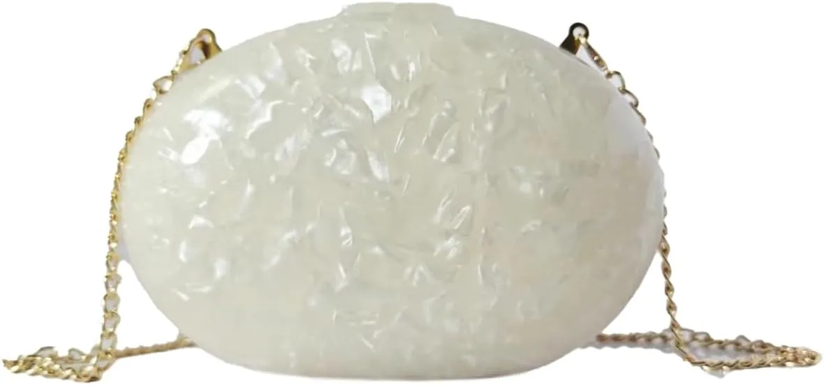 Women Acrylic Evening Clutch Bag Glitter Marble Purse Chain Shoulder Crossbody Bag for Party Prom Cocktail Wedding