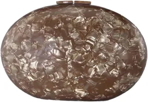 Women Acrylic Evening Clutch Bag Glitter Marble Purse Chain Shoulder Crossbody Bag for Party Prom Cocktail Wedding