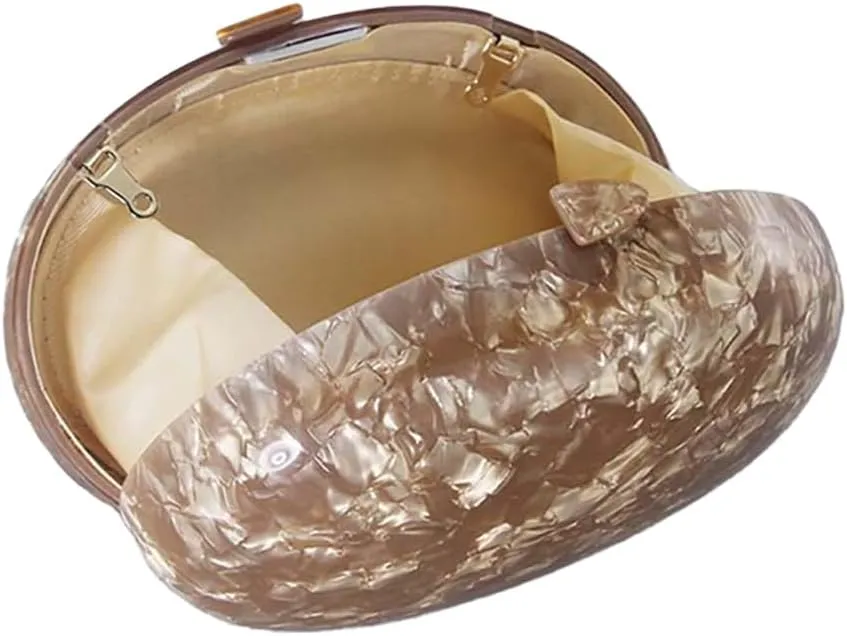 Women Acrylic Evening Clutch Bag Glitter Marble Purse Chain Shoulder Crossbody Bag for Party Prom Cocktail Wedding