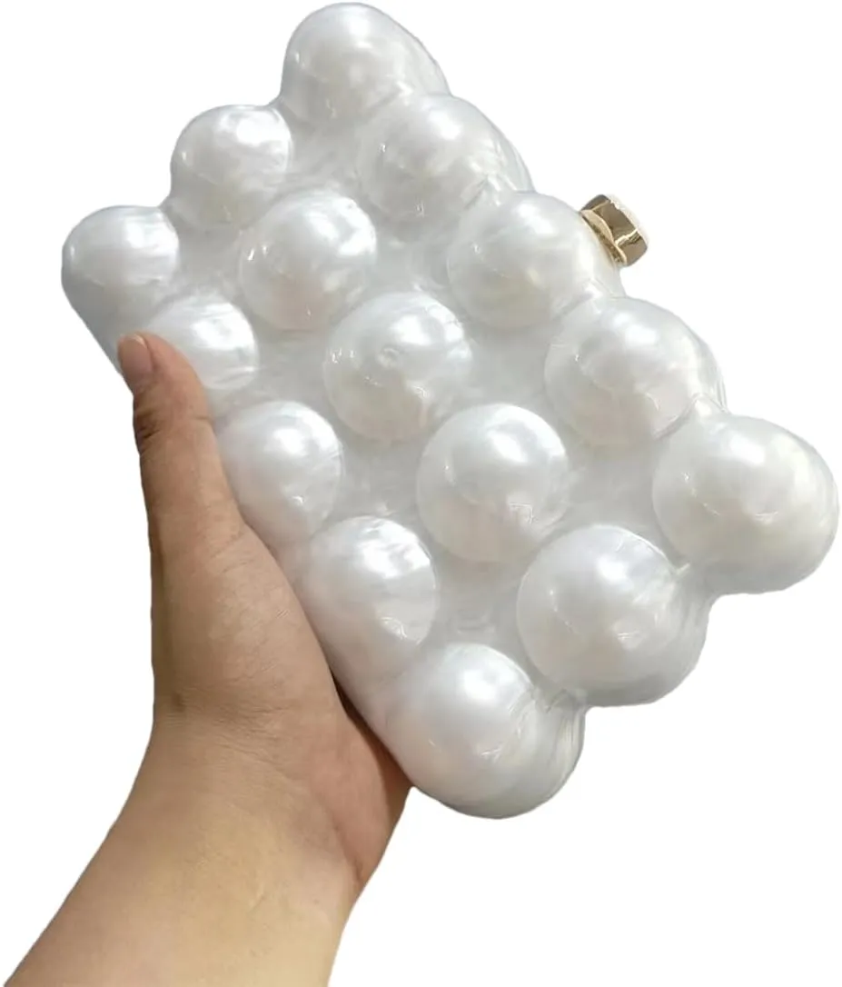 Women Acrylic Marble Handbag Shoulder Bag for Formal, Wedding, Party