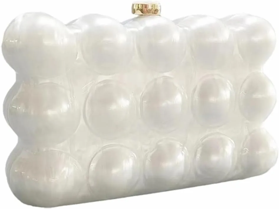 Women Acrylic Marble Handbag Shoulder Bag for Formal, Wedding, Party