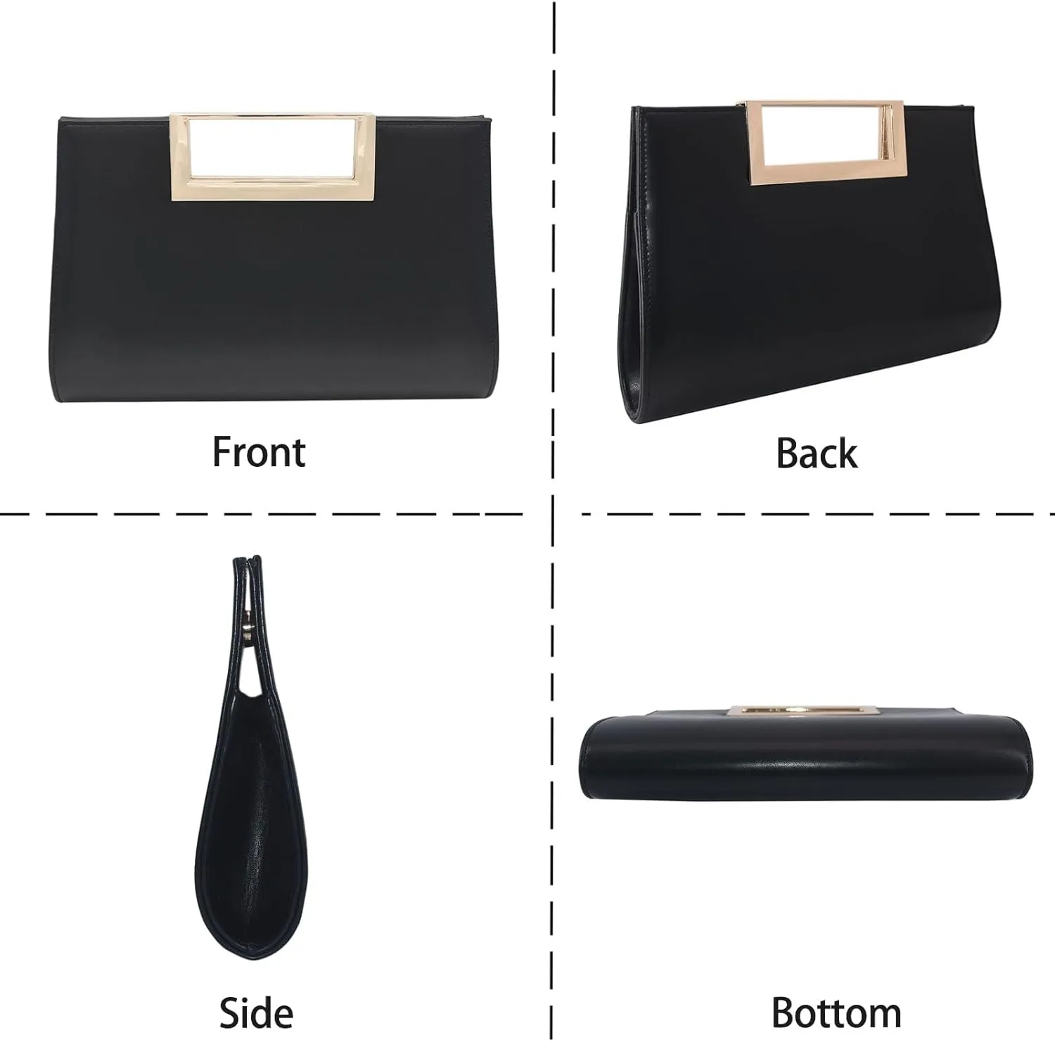 Women Clutch Purse Vegan Leather Evening Hand Bag Ladies Fashion Formal Casual Bridal Crossbody PU Handbag for Women Party