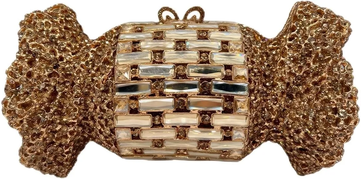 Women Cute Candy Rhinestone Wedding Evening Bag Shinny Crystal Diamond Clutch Purse for Prom Party Cocktail Dating