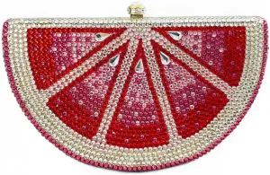 Women Cute Fruit Evening Clutch Sparkling Rhinestones Purse Crystal Banquet Prom Shoulder Bag