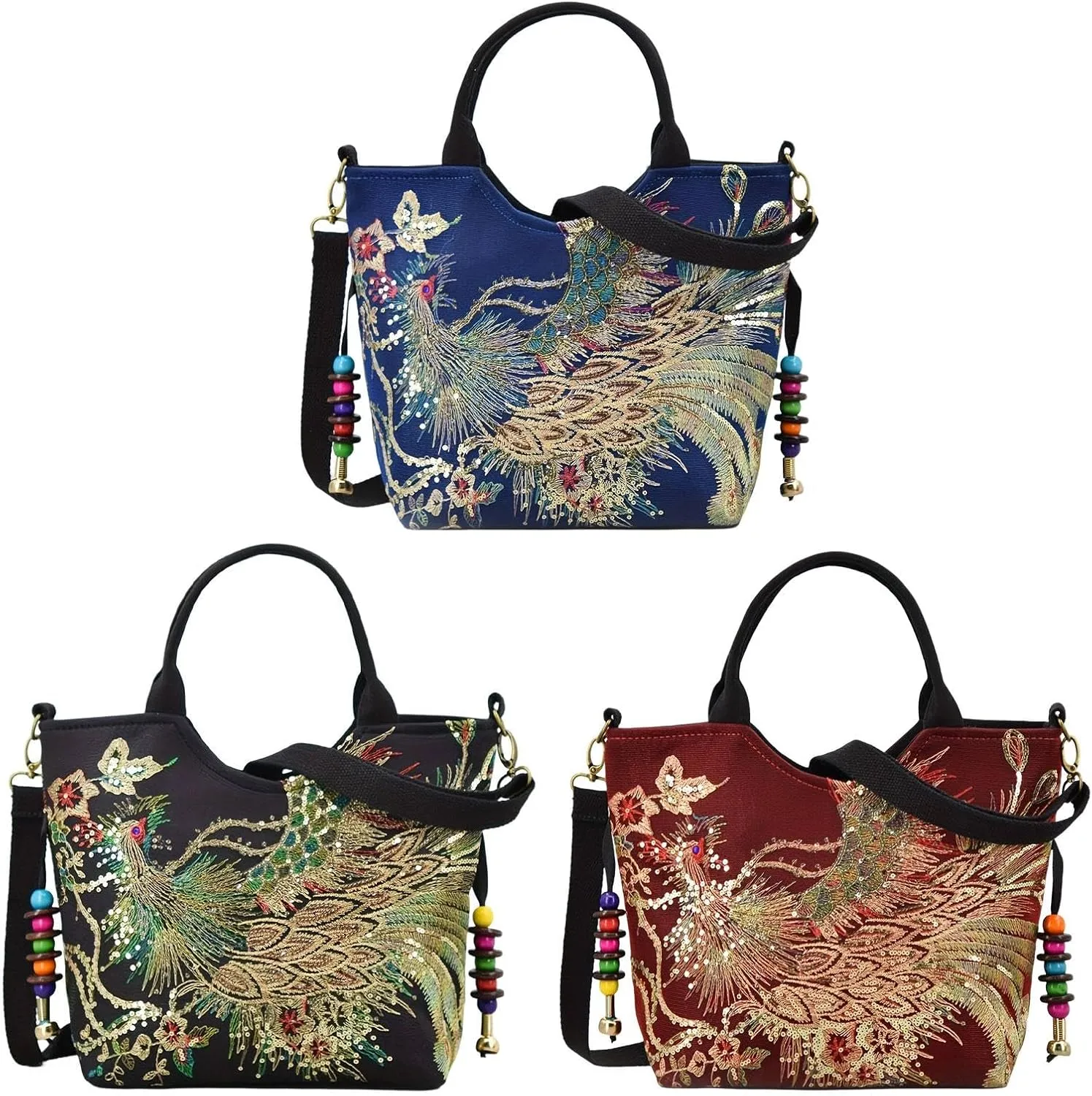 Women Embroidery Handbag Satchel Bag Tote for Party Ladies Dating Outdoor