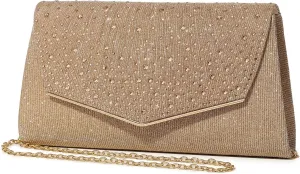 Women Evening Bags Glitter Sequins Clutch Purses for Women Shiny Crystal Falp Handbag Formal Wedding Party Prom Purse