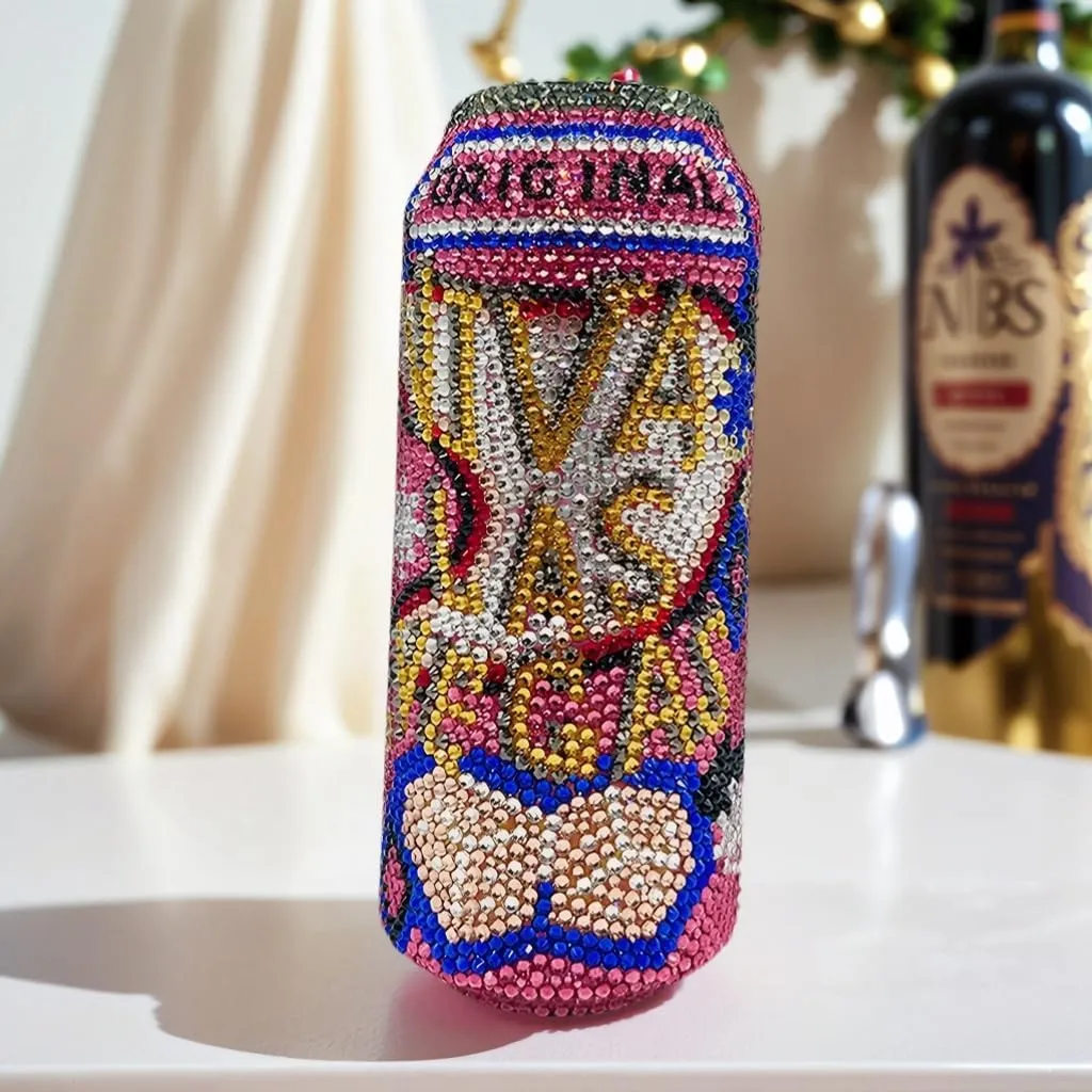 Women Fashion Cola Cans Crystal Evening Bag Cool Artificial Diamond Clutch Purse for Night Out Cocktail Festival
