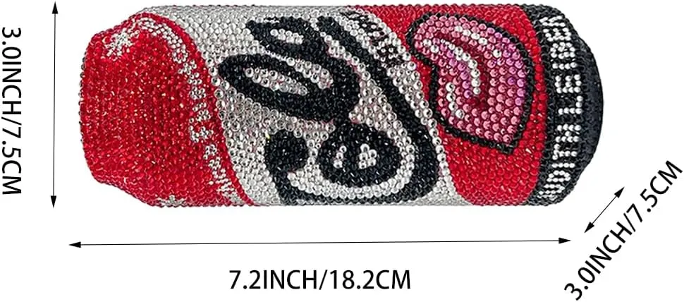 Women Fashion Cola Cans Crystal Evening Bag Cool Artificial Diamond Clutch Purse for Night Out Cocktail Festival