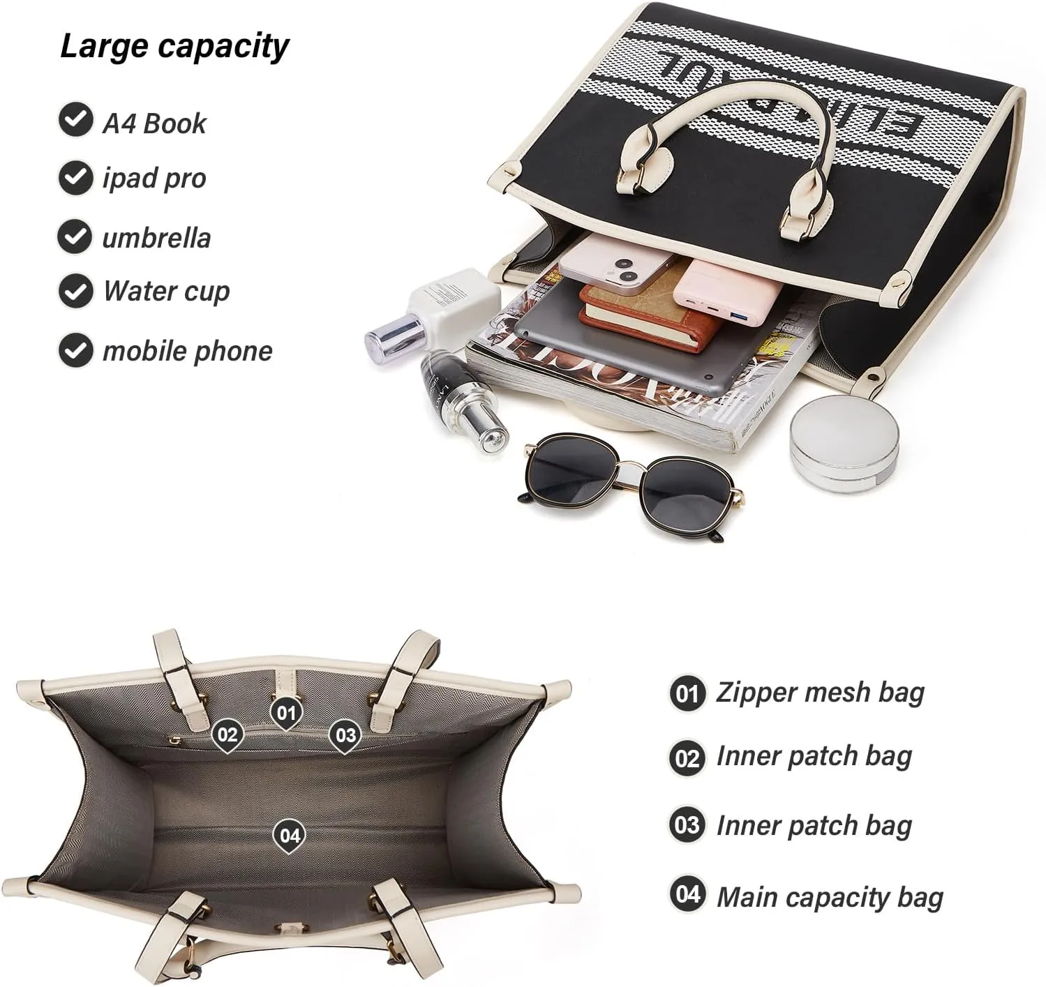 Women Fashion Handbag Wallet Tote Bag Shoulder Bag Top Handle Satchel Purse Set