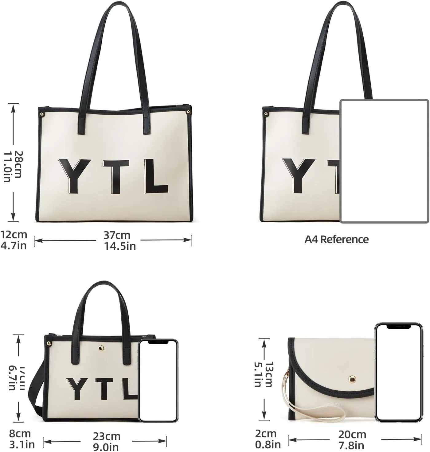 Women Fashion Handbag Wallet Tote Bag Shoulder Bag Top Handle Satchel Purse Set