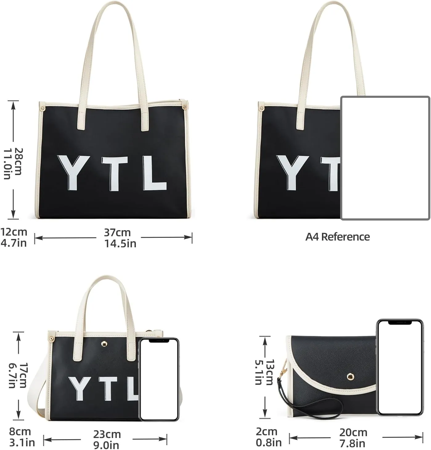 Women Fashion Handbag Wallet Tote Bag Shoulder Bag Top Handle Satchel Purse Set