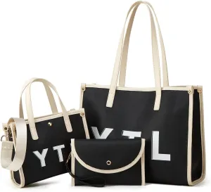 Women Fashion Handbag Wallet Tote Bag Shoulder Bag Top Handle Satchel Purse Set