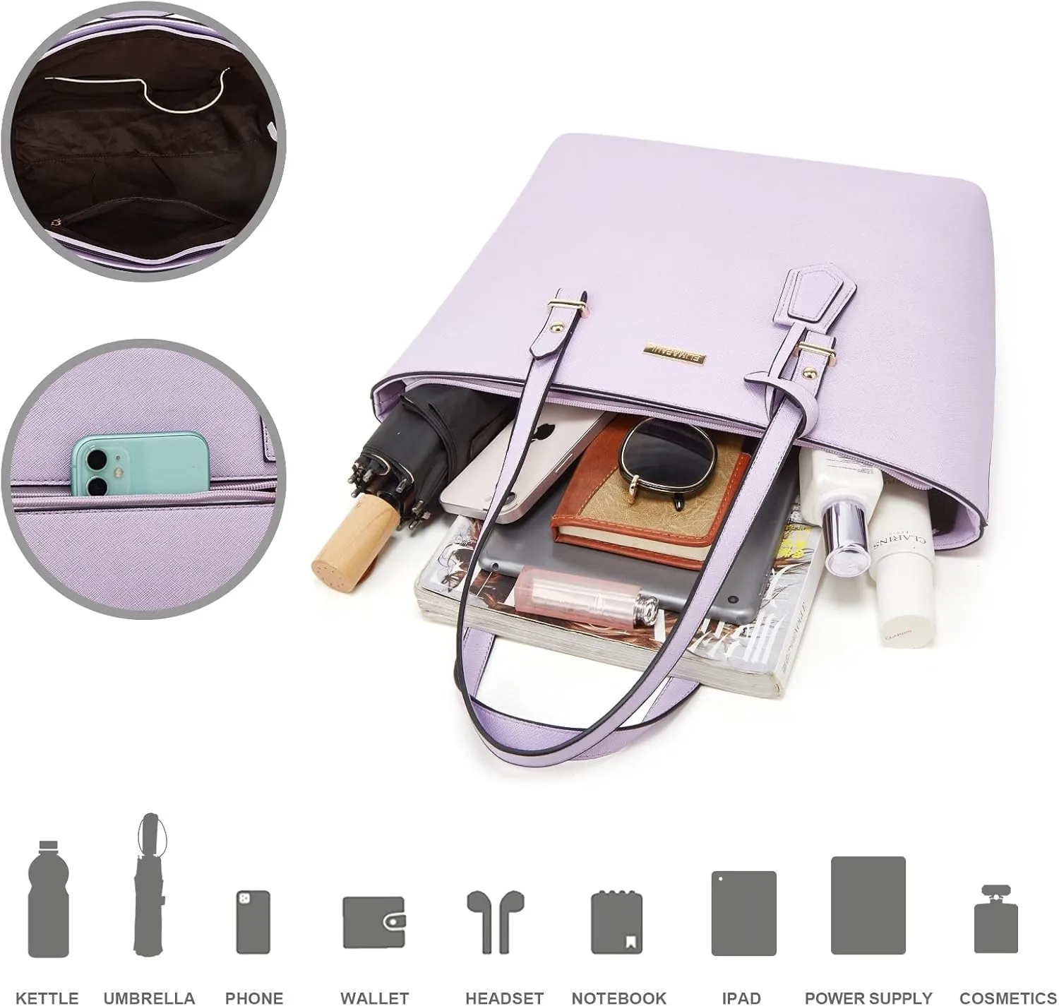 Women Fashion Handbags Wallet Tote Bag Shoulder Bag Top Handle Satchel Purse Set 4pcs