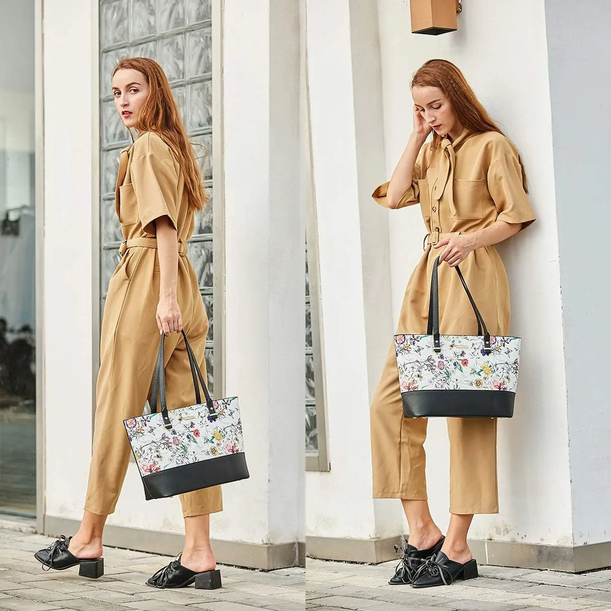 Women Fashion Handbags Wallet Tote Bag Shoulder Bag Top Handle Satchel Purse Set 4pcs